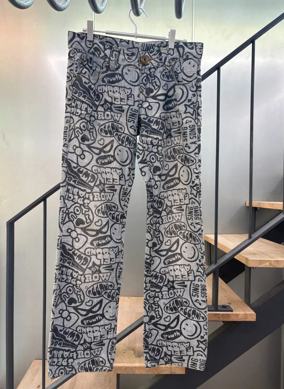 GSTAR ロウ オーバプリント ヴィンテージ デニム パンツ