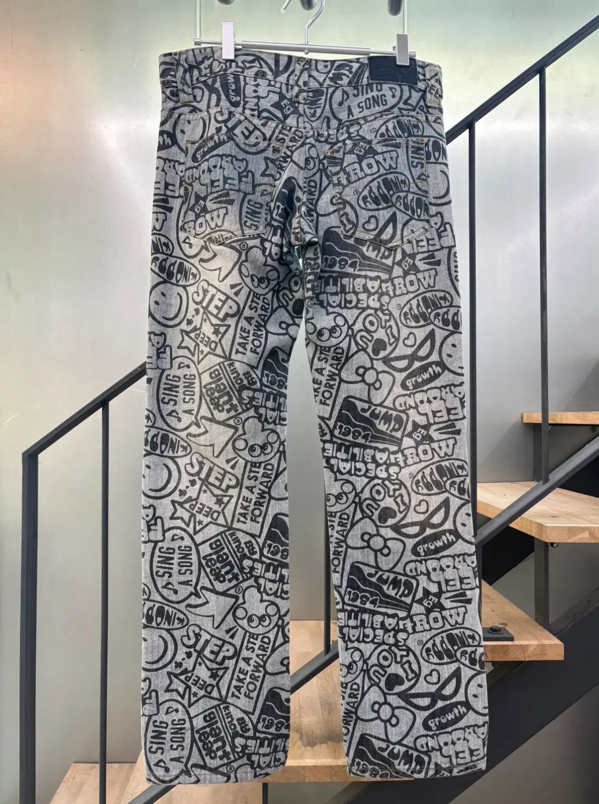 GSTAR ロウ オーバプリント ヴィンテージ デニム パンツ