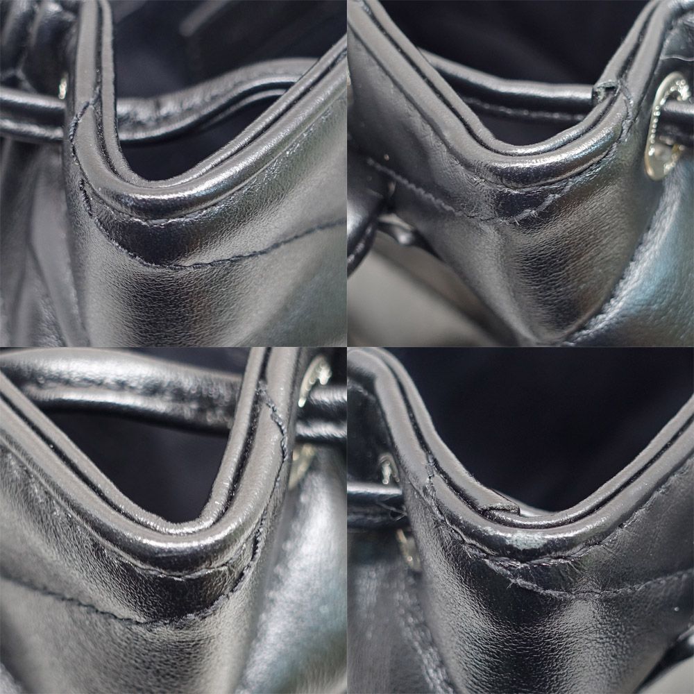 栄 サンローラン ルルバックパック 487220 Vステッチ カーフ ブラック シルバー金具 バックバッグ 女性 本体のみ DECORATOM_COM_BR