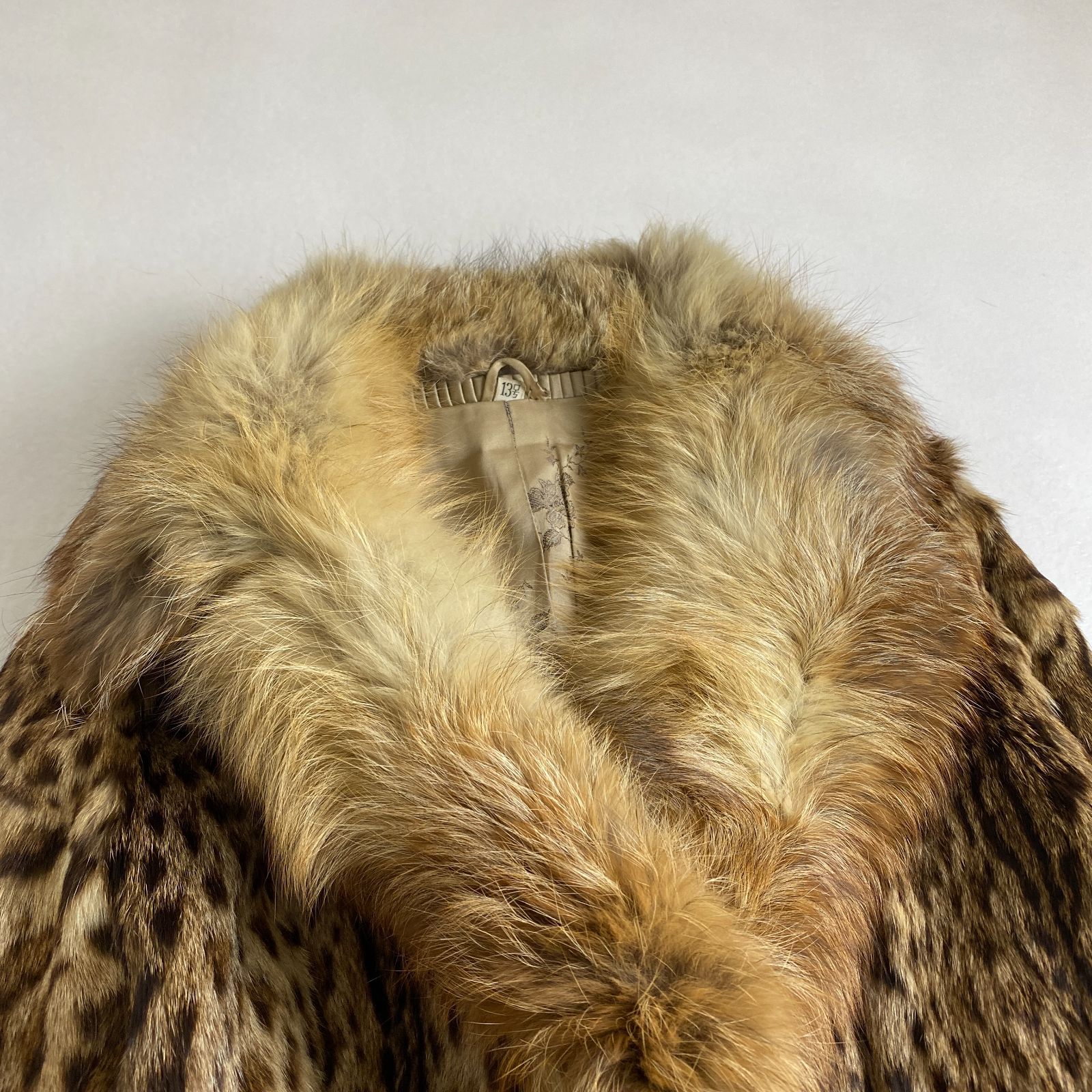 ファーコート リアルファー ヒョウ柄 ブラウン系 L相当 - メルカリ