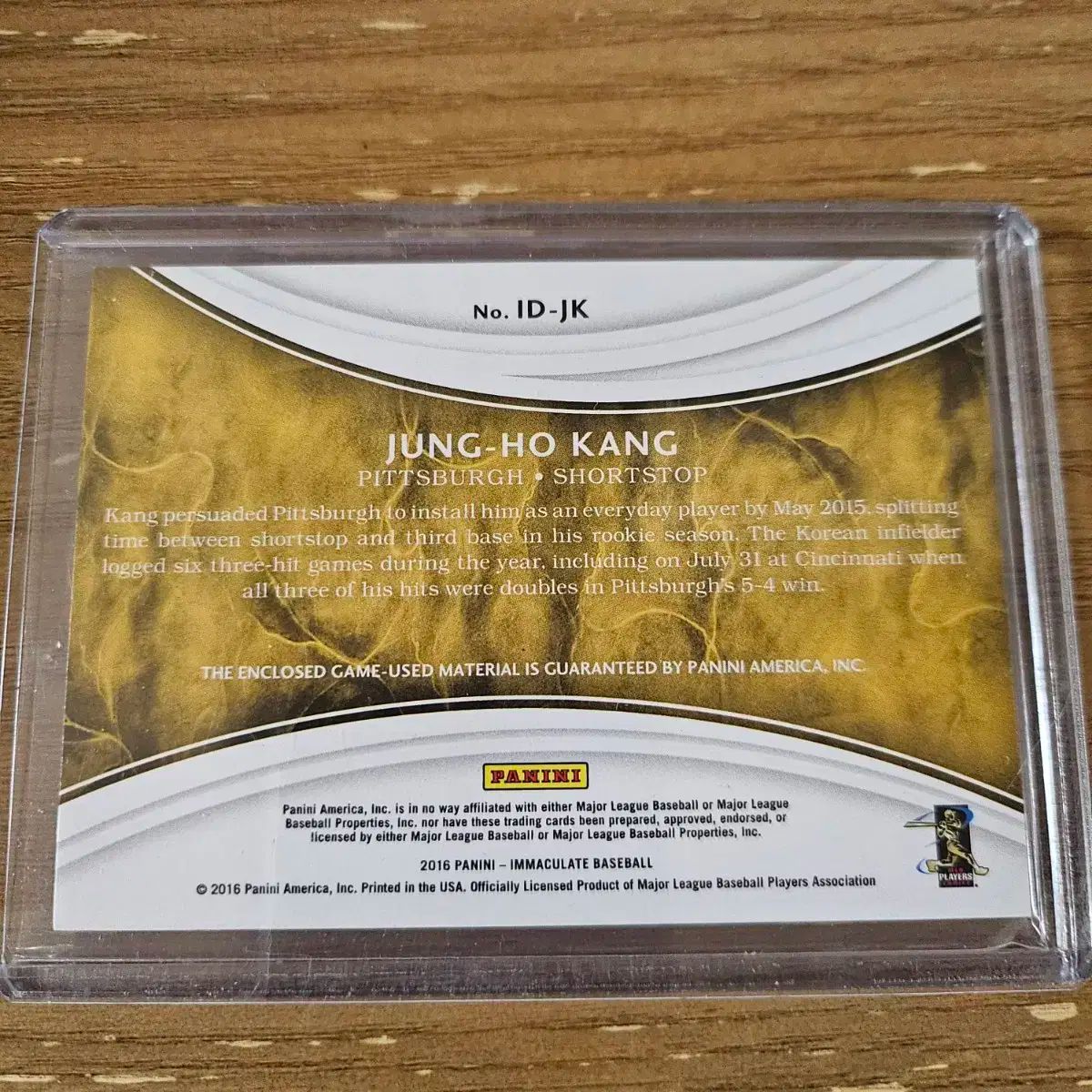 2016 Panini パニーニ イマキュ 강정호 ジャージ 99限定 ピッツバーグ