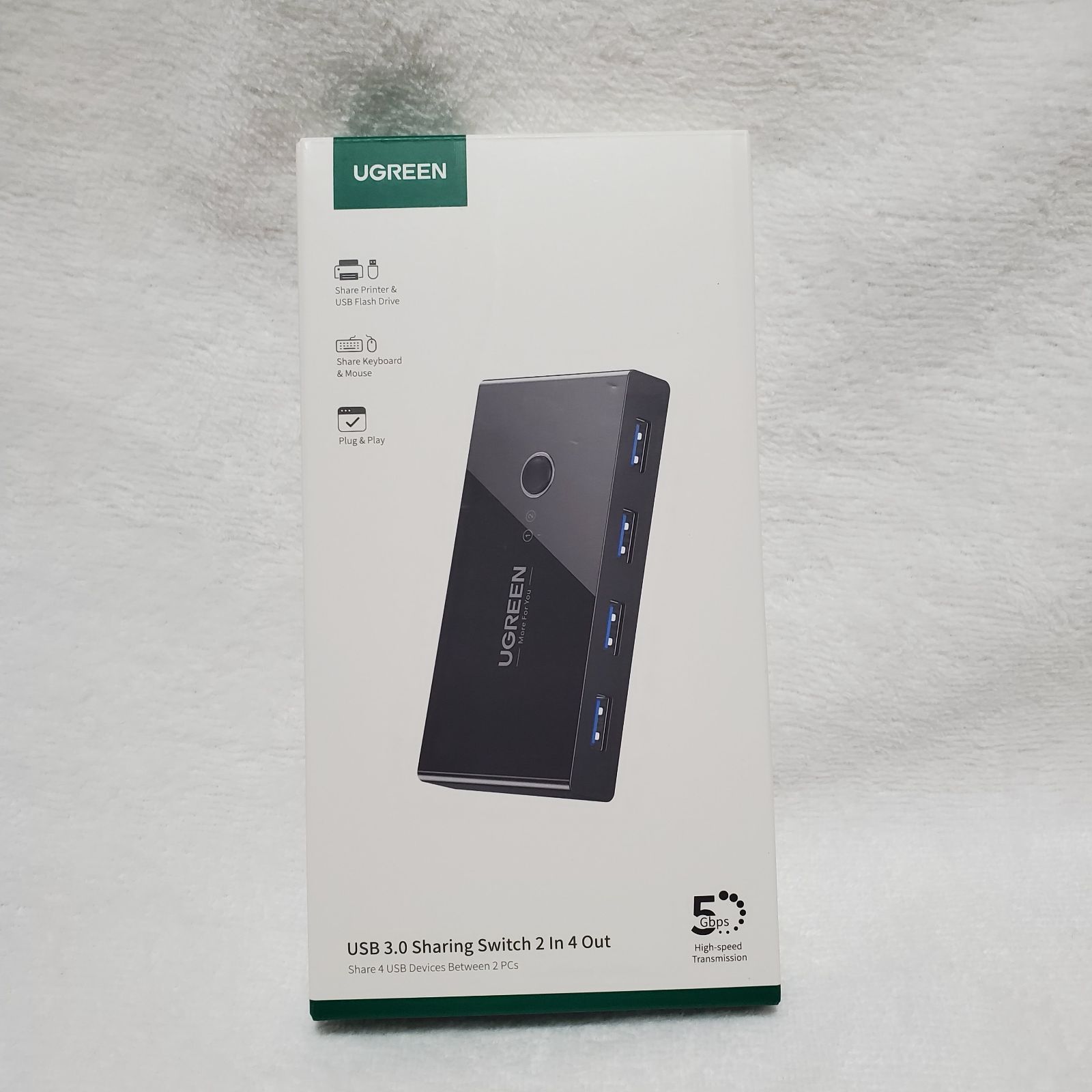 UGREEN USB3.0 切替器 2入力4出力 USB-A & USB-C対応 5Gbps