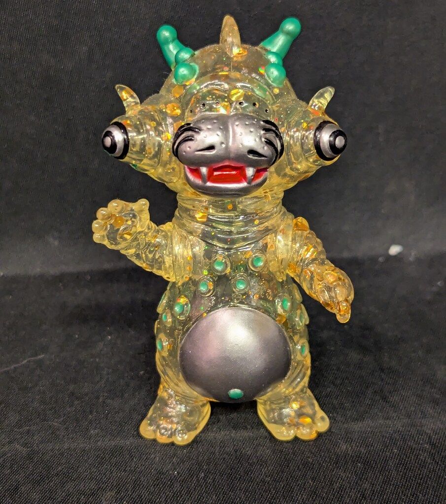 MAXTOY ミニソフビ怪獣倉庫シリーズ テツオン クリアイエロー金ラメ