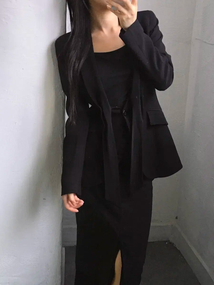 ヴァレンティノ ブラック ビスコース ブレーザー