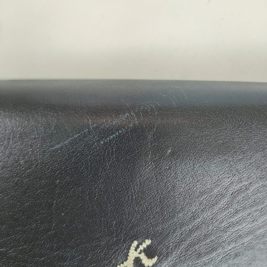 kitamura キタムラ レザー 長財布 ステッチ 二つ折り ネイビー 紺 財布