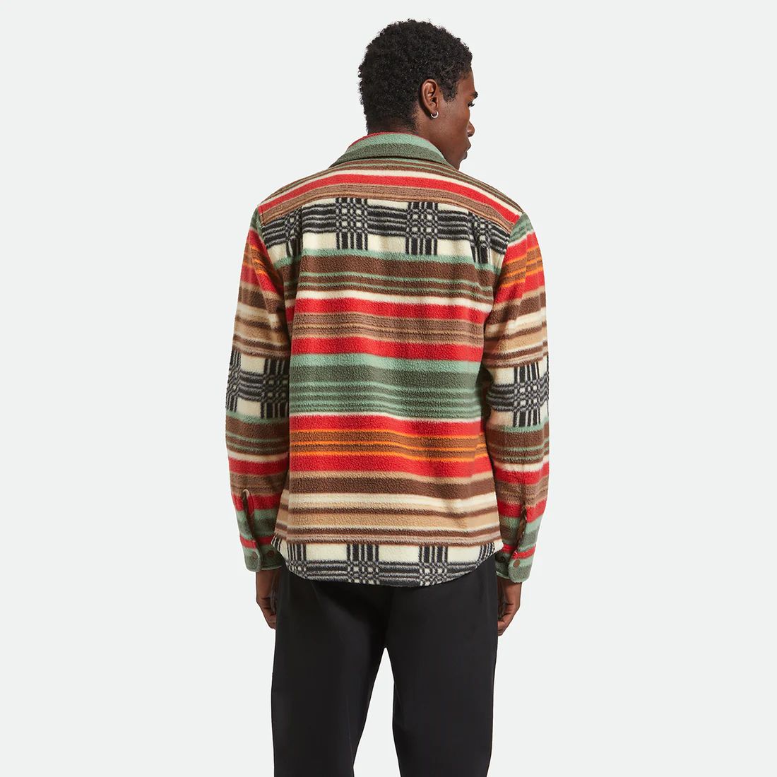 BRIXTON ブリクストン フリース シャツ ストレッチ Mサイズ BOWERY L S ARCTIC STRETCH FLEECE - MULTI BLANKET STRIPE