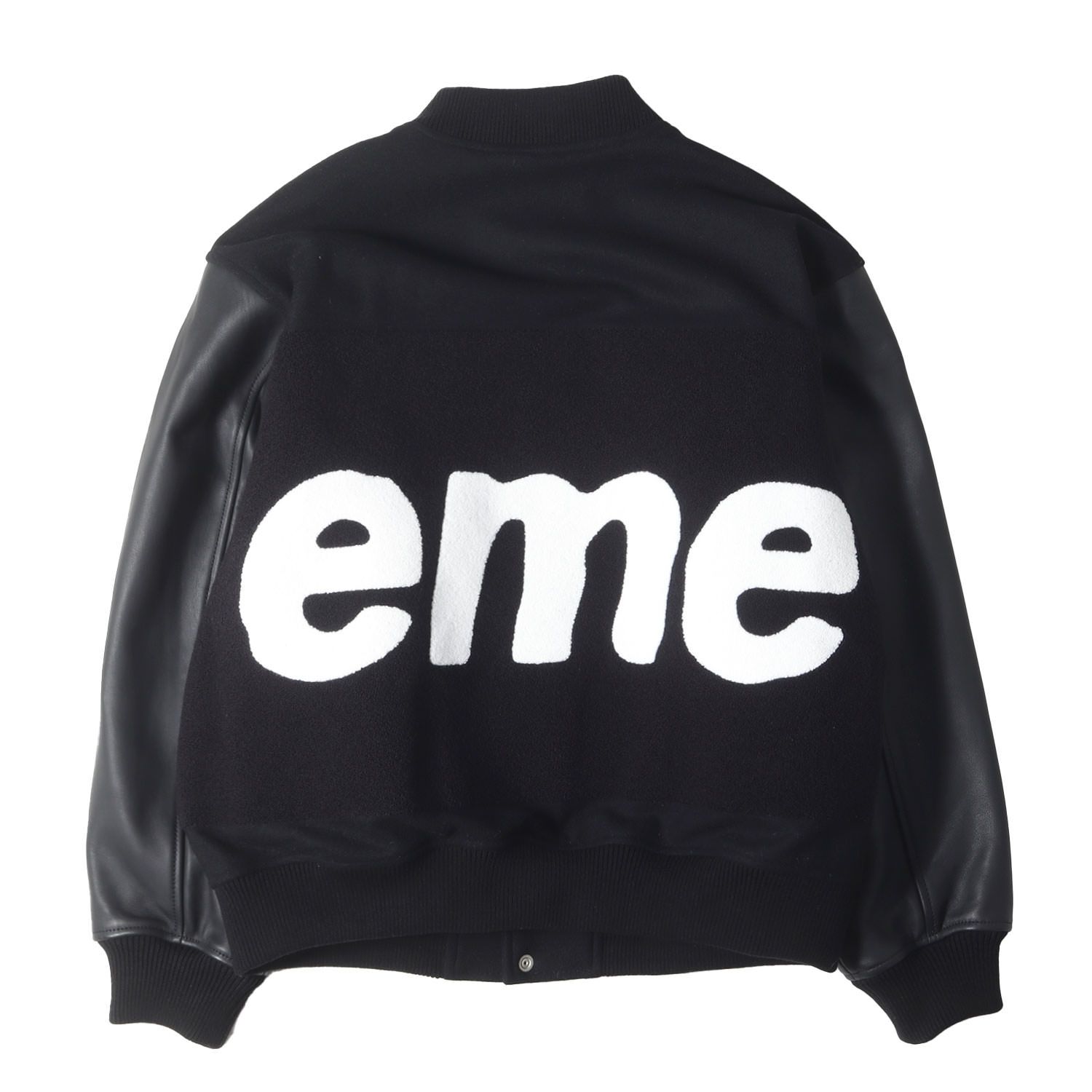 Supreme スタジャン L 黒色 レザー袖 新品】Supreme シュプリーム ジャケット ブラック 黒 サイズ:L | 24SS