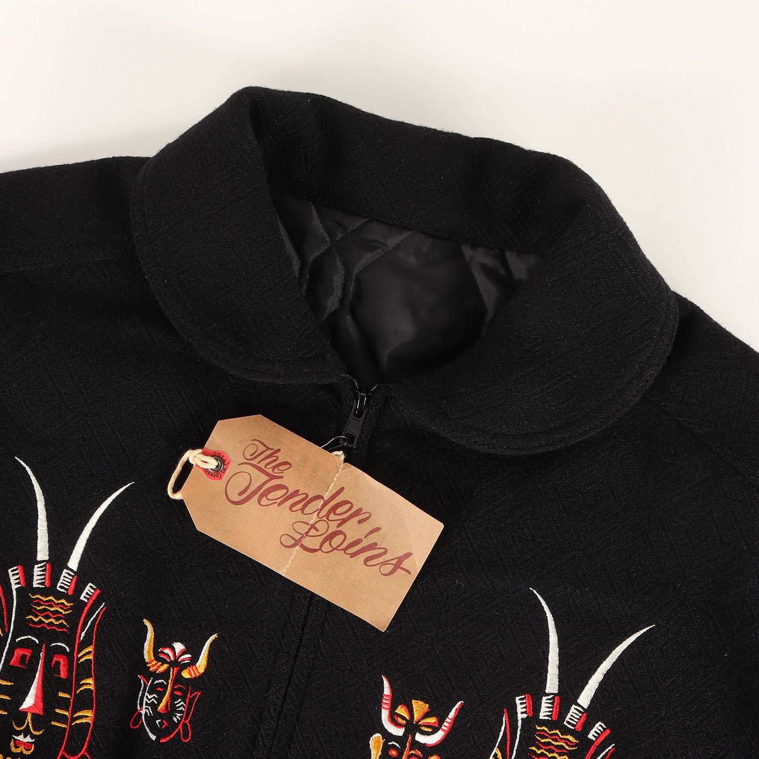 ジャケット・アウター TENDERLOIN melton varsity jacket TENDERLOIN - TENDERLOIN 20ss MELTON VARSITY JACKET BLACK SIZE-Lの