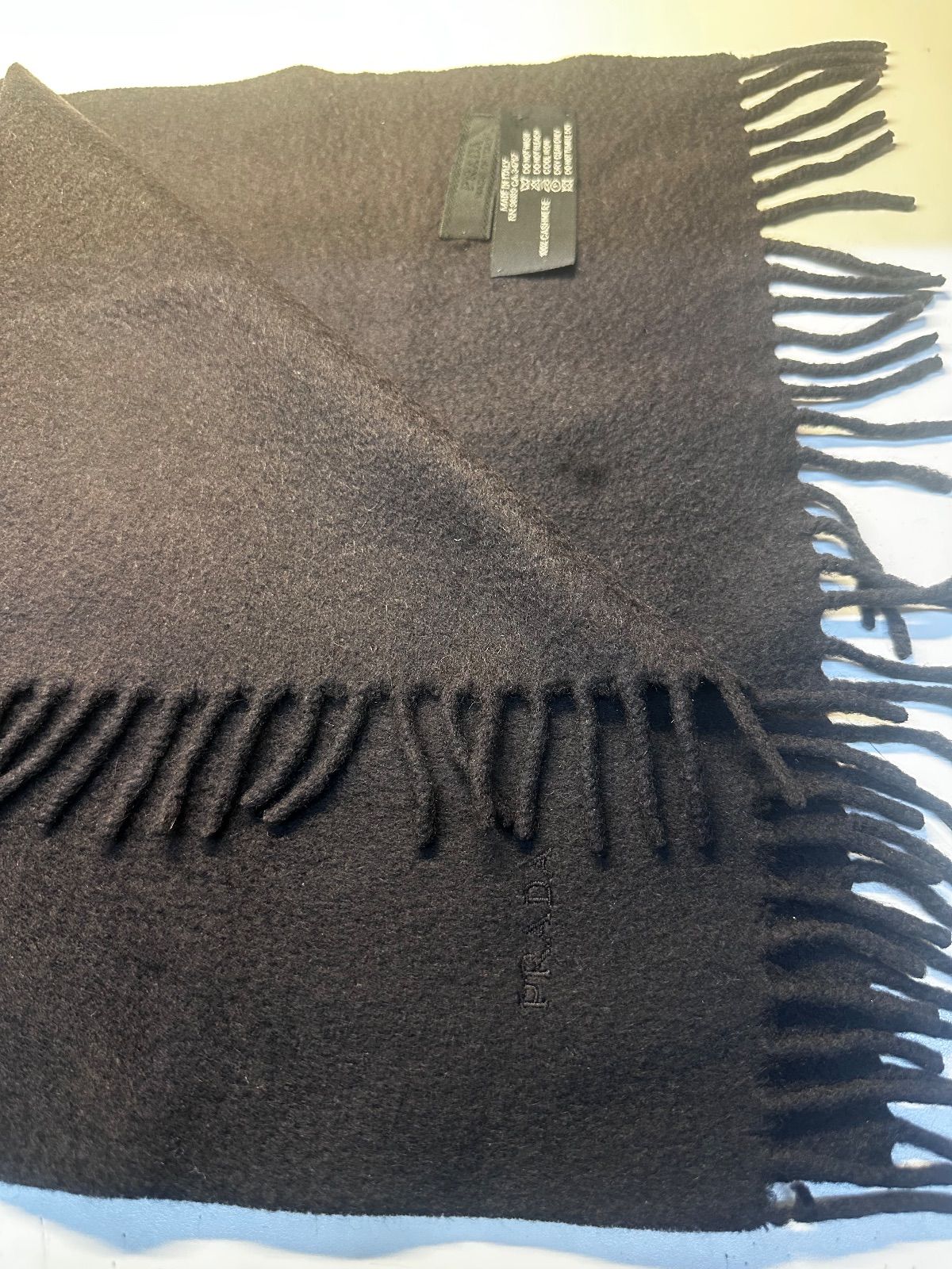 プラダ PRADA カシミヤ ダークブラウン マフラー