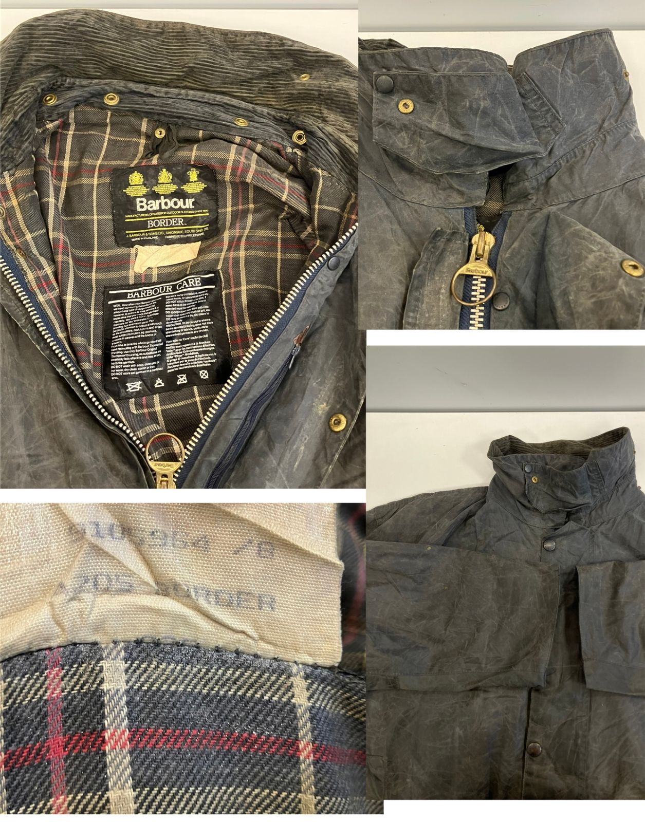 バブアー BARBOUR 90's 90年代 3ワラント BORDER ボーダー ワックス