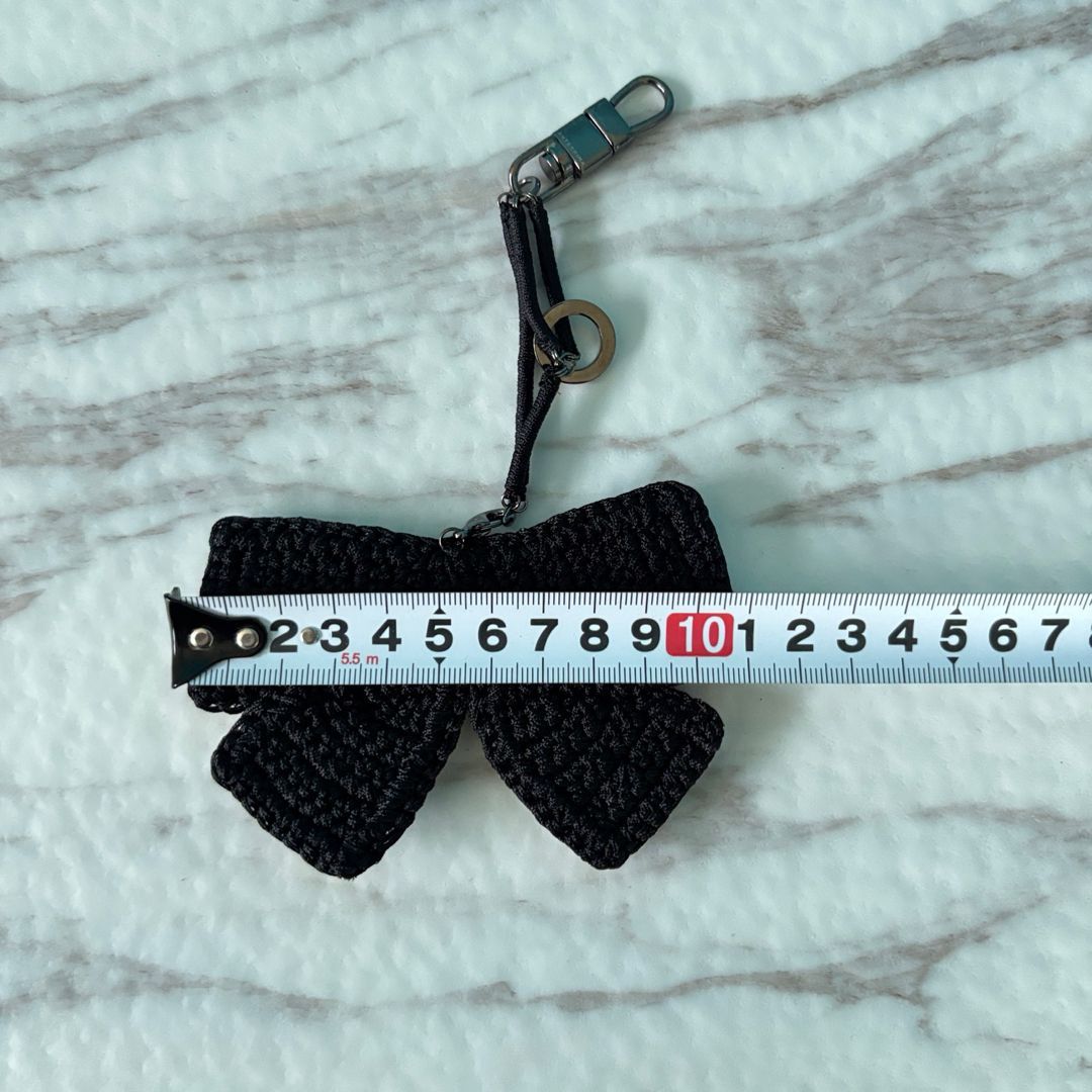 A13 アンテプリマ ブラックリボンチャーム ラインストーン 美品 保存袋