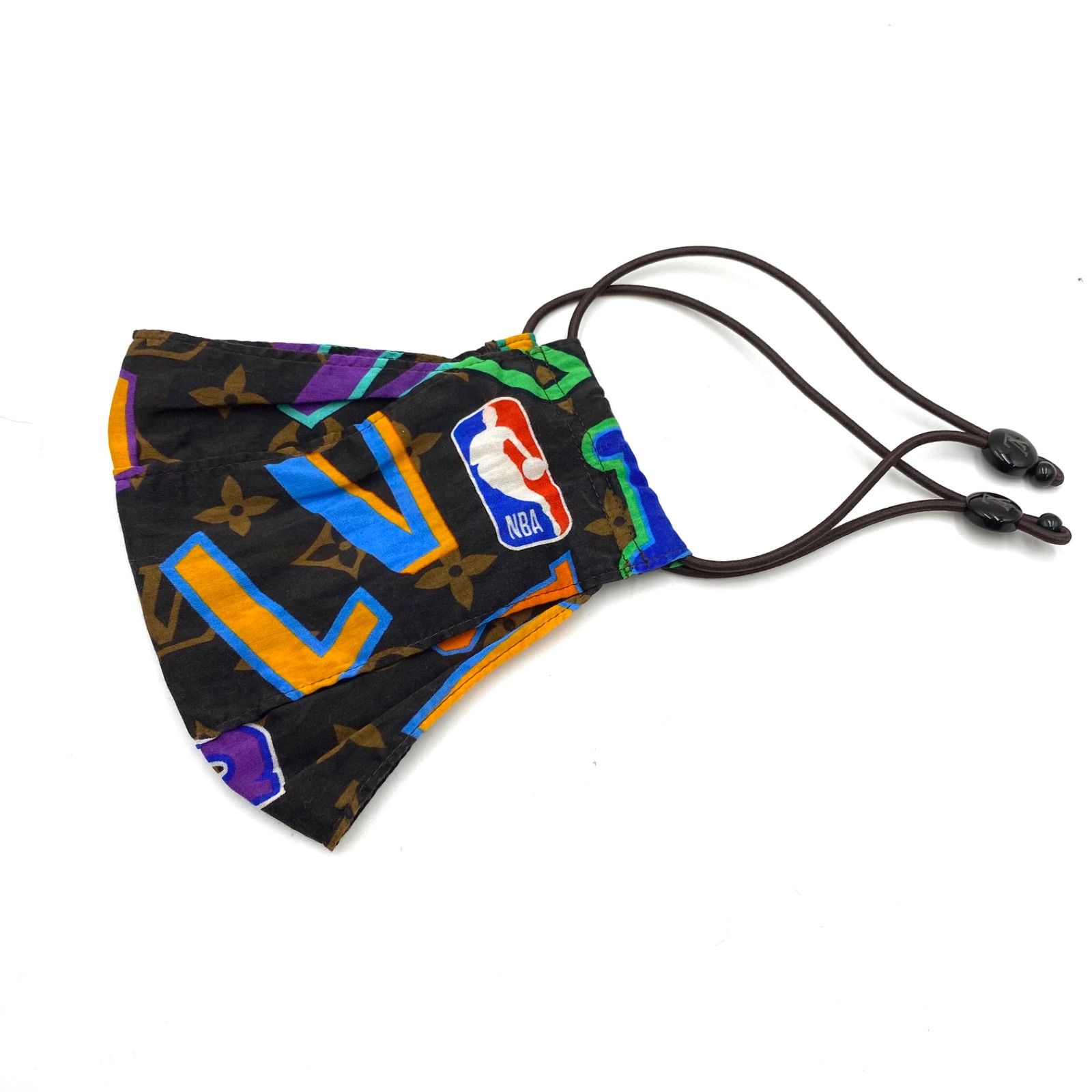未使用　LOUIS VUITTON ルイヴィトン　NBA モノグラム　コラボ　マスク　レターズ　コットン　シルク　イタリア製