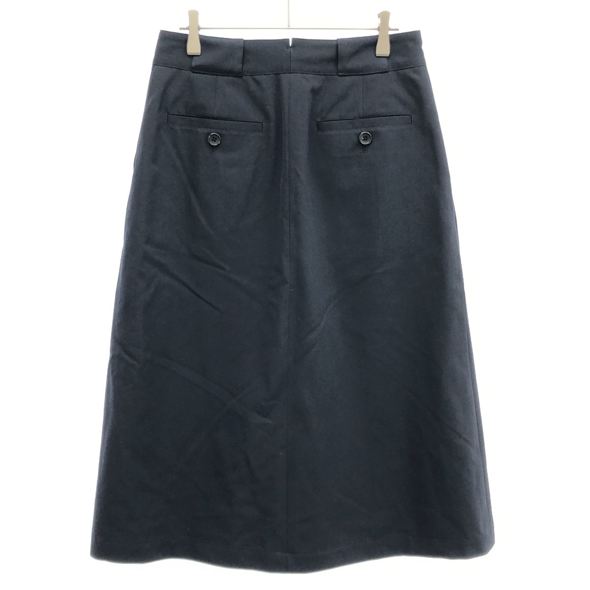 MARGARET HOWELL マーガレット ハウエル 22AW FINE WOOL TWILL ファインウールツイルスカート 578-2232006 ネイビー 2