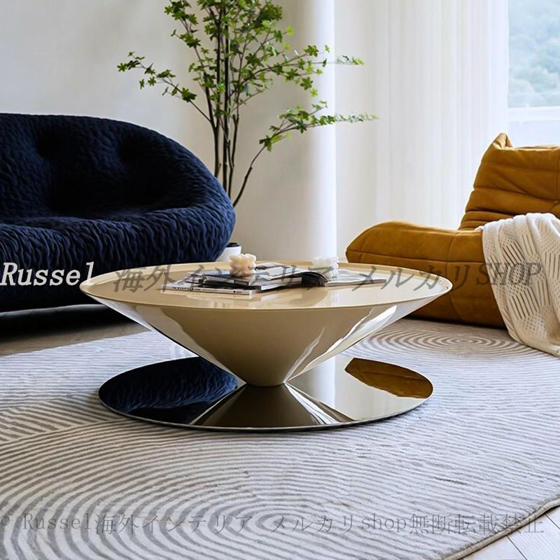 ローテーブル ラグジュアリー シャープ 円形 おしゃれ かわいい インテリア 北欧 ラウンド テーブル デザイン ブラック センター テーブル