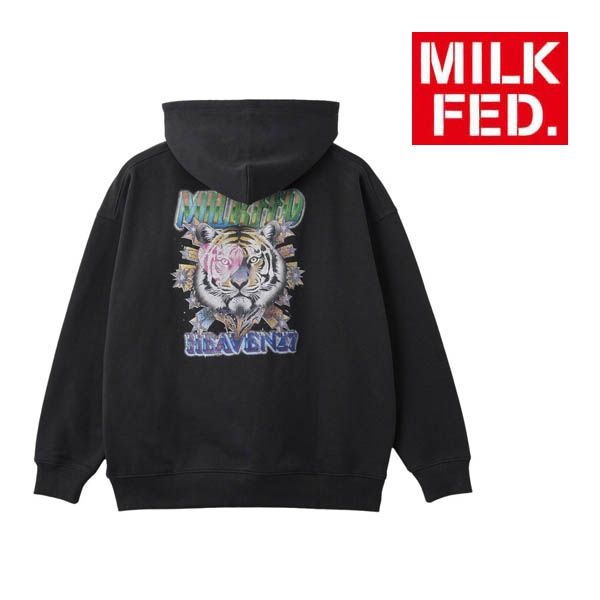 ミルクフェド スウェット パーカーMILKFED TIGER SWEAT HOODIE 103254012012 レディース milkfed チャコール グレー 灰色 オシャレ ブランド 春服 秋 トップス トップス ロゴ