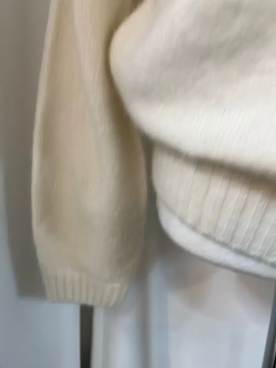  MINE フード ジップアップ ニット カーディガン アイボリー 90 長袖 カーディガン ボレロ アンサンブル