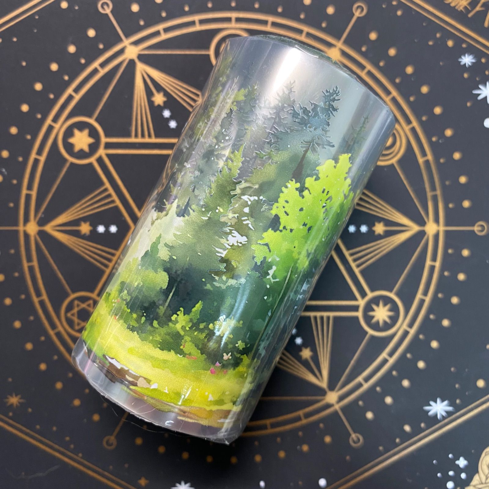 8843】海外 マステ 5m巻売り PETマスキングテープ 木 森林 自然系