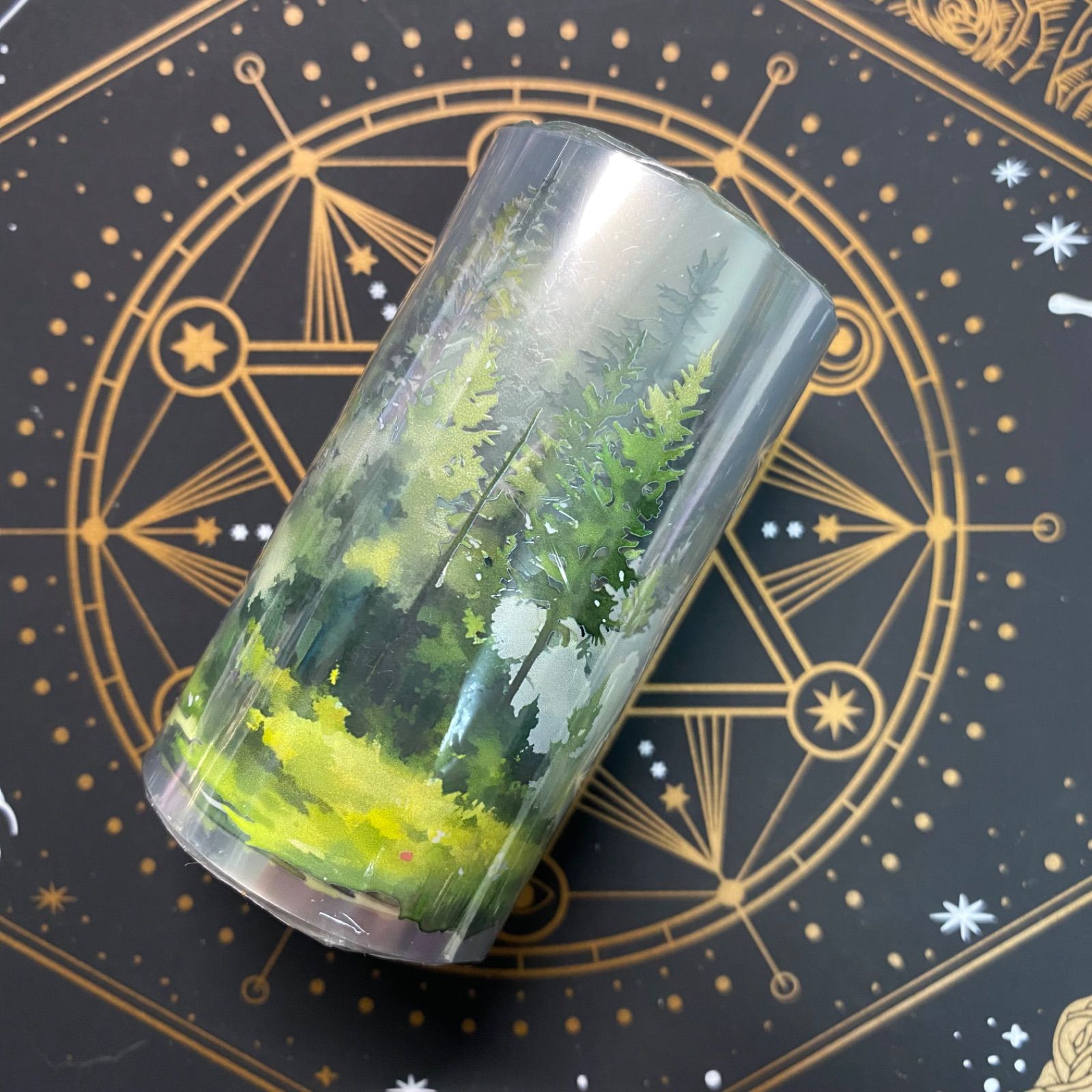 8843】海外 マステ 5m巻売り PETマスキングテープ 木 森林 自然系