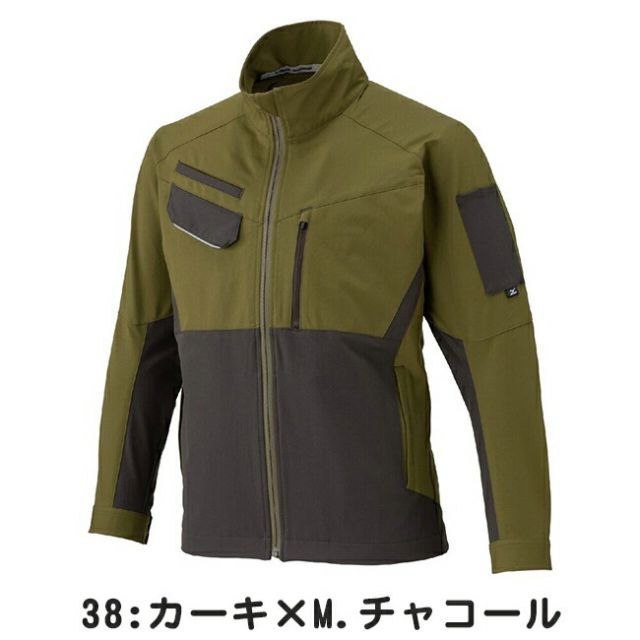 種類3 38 カーキ×M.チャコール 4XL-8 ミズノ mizuno ワークジャケット ストレッチ F2JEC111