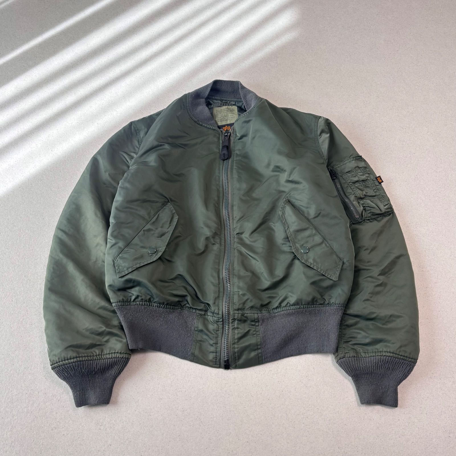 90s alpha MA-1 短丈 フライト ボンバー ジャケット y2k S Schott