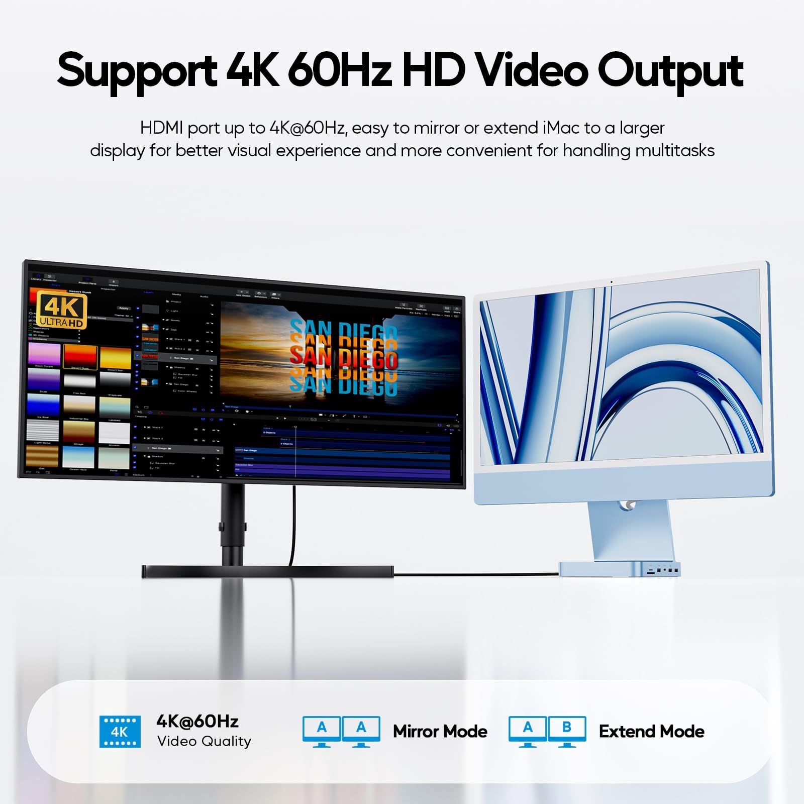  11 in 1 USB C ハブ iMac 24インチ 2021 2025 2025用 M 3 4 Hub HDMI K 2.5 G イーサネット M.2 SSD拡張 SSD含まない USB-C A その他 文房具 事務用品