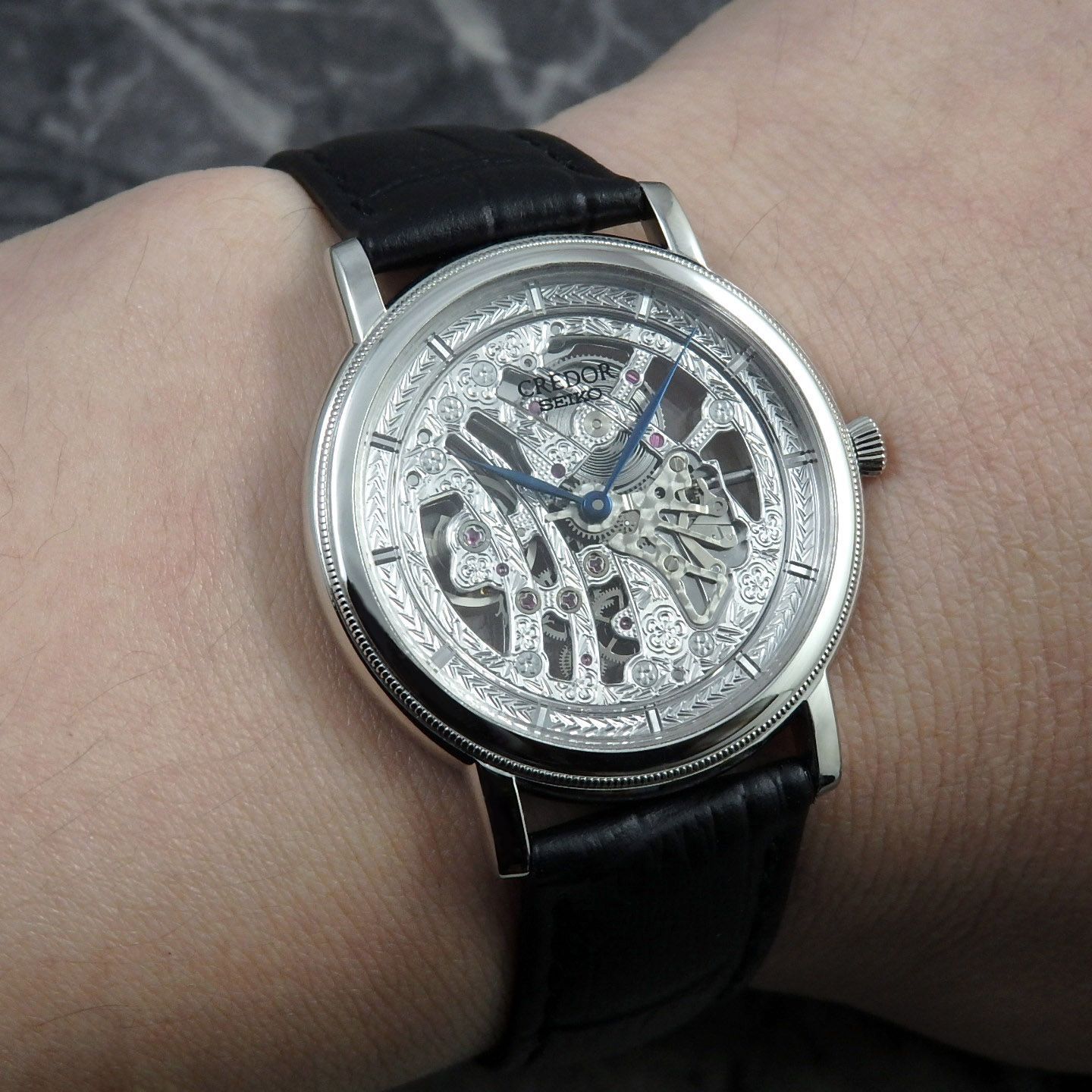 セイコー クレドール シグノ スケルトン GBBD985 手巻 PT950