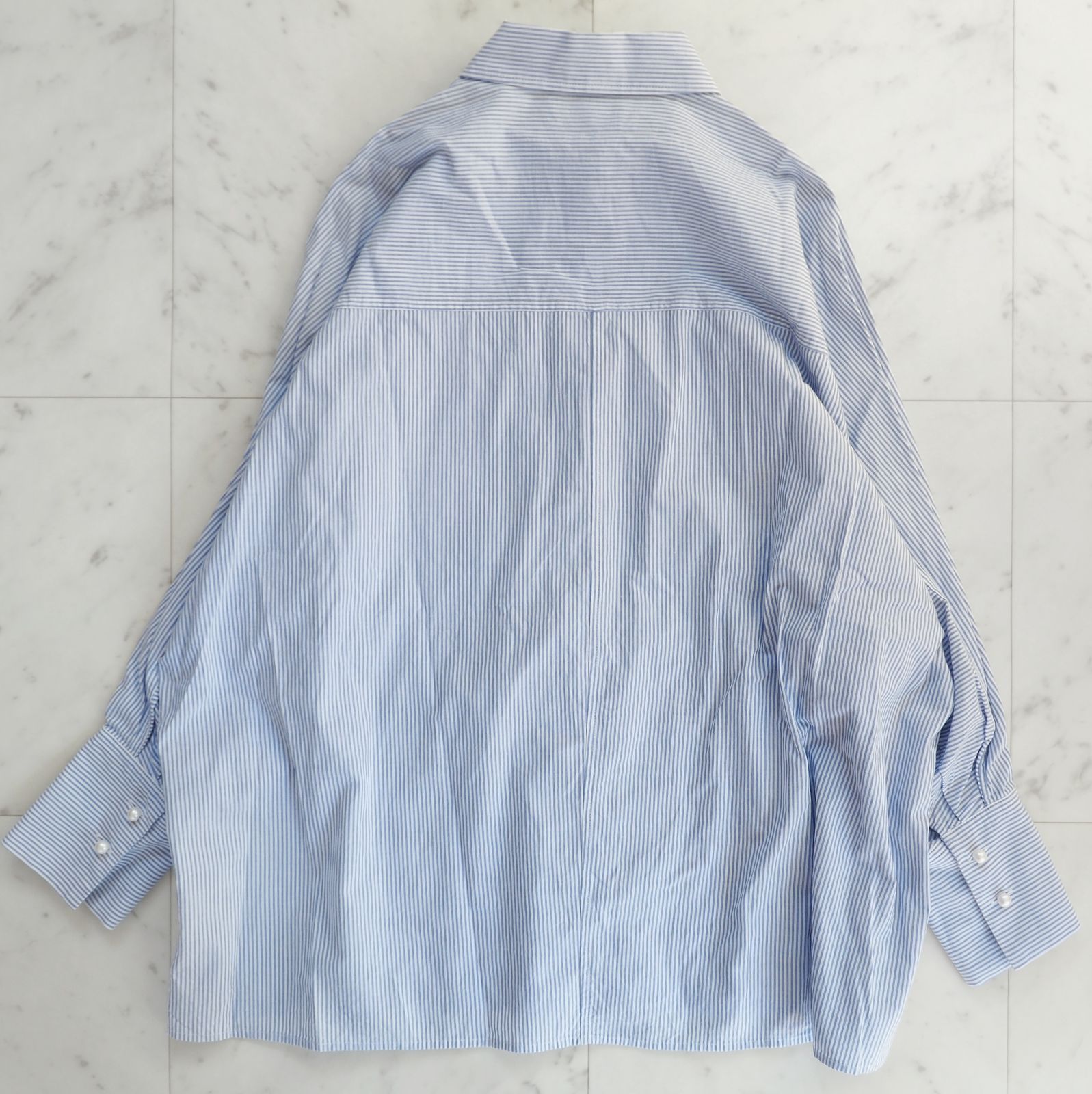 美品♪スピックアンドスパン パールボタンストライプロングシャツ シャツワンピース SpickandSpan スピック＆スパン パールボタンロングシャツワンピース