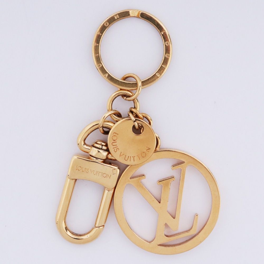 LOUIS VUITTON バッグチャーム LVサークル キーリング ゴールド M68000