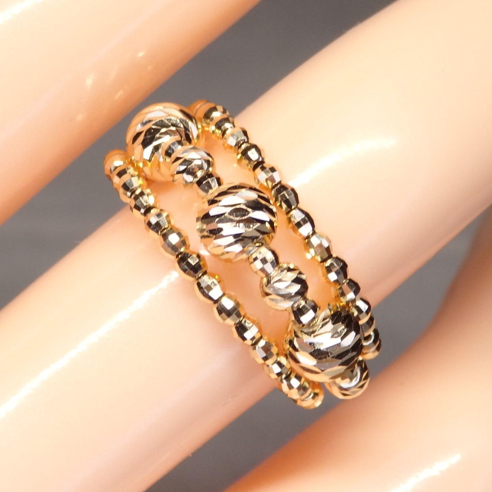 形状記憶リング 3連 Z5755 ゴールドK18 地金 指輪 フリーサイズ - メルカリ