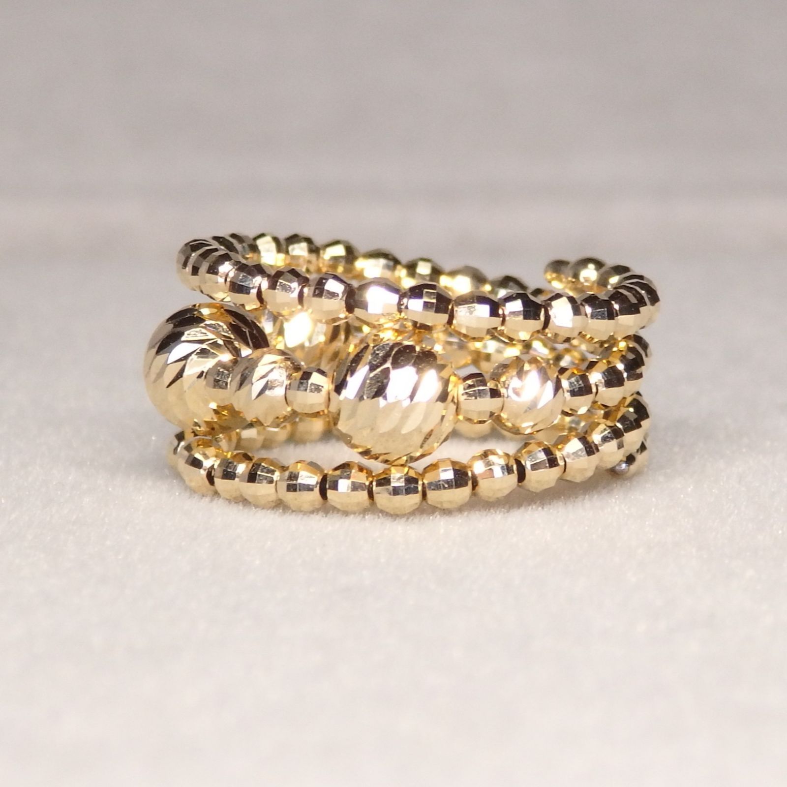 形状記憶リング 3連 Z5755 ゴールドK18 地金 指輪 フリーサイズ - メルカリ