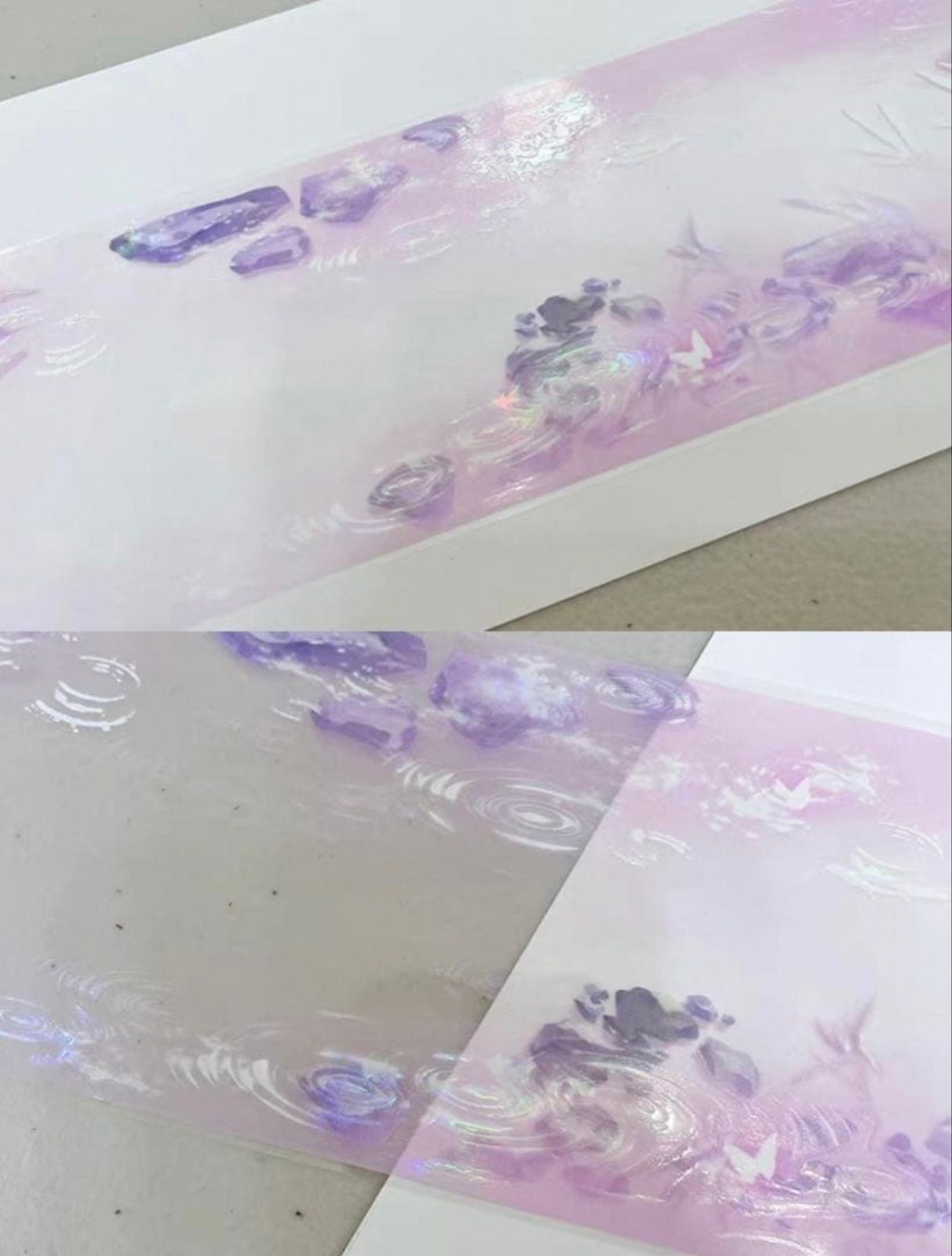 虹光 7.6cm×5m 涟漪蓝紫色 海外マスキングテープ 海外マステ 水面