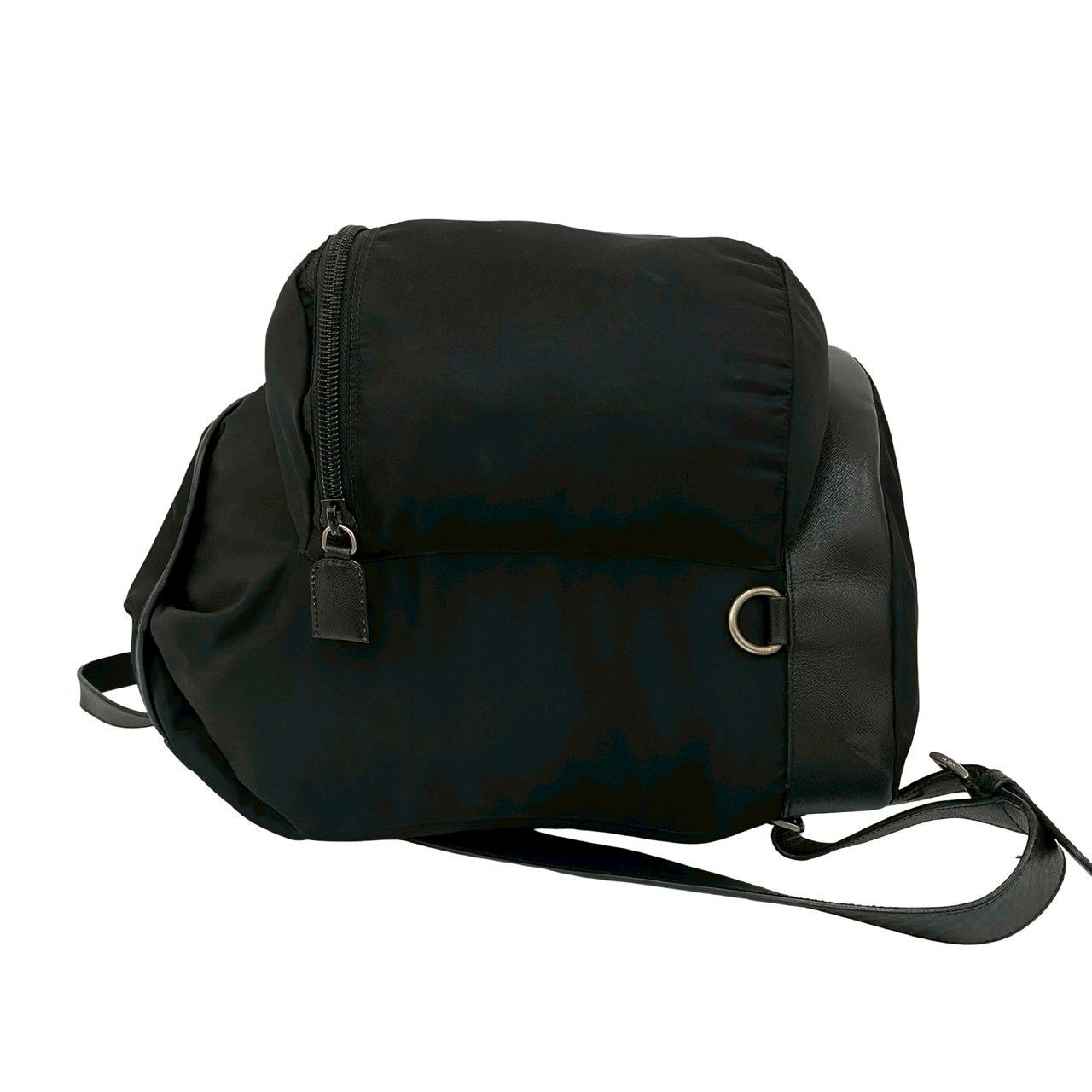 極 美品 希少品 PRADA プラダ 三角ロゴ 金具 ナイロン サフィアーノ