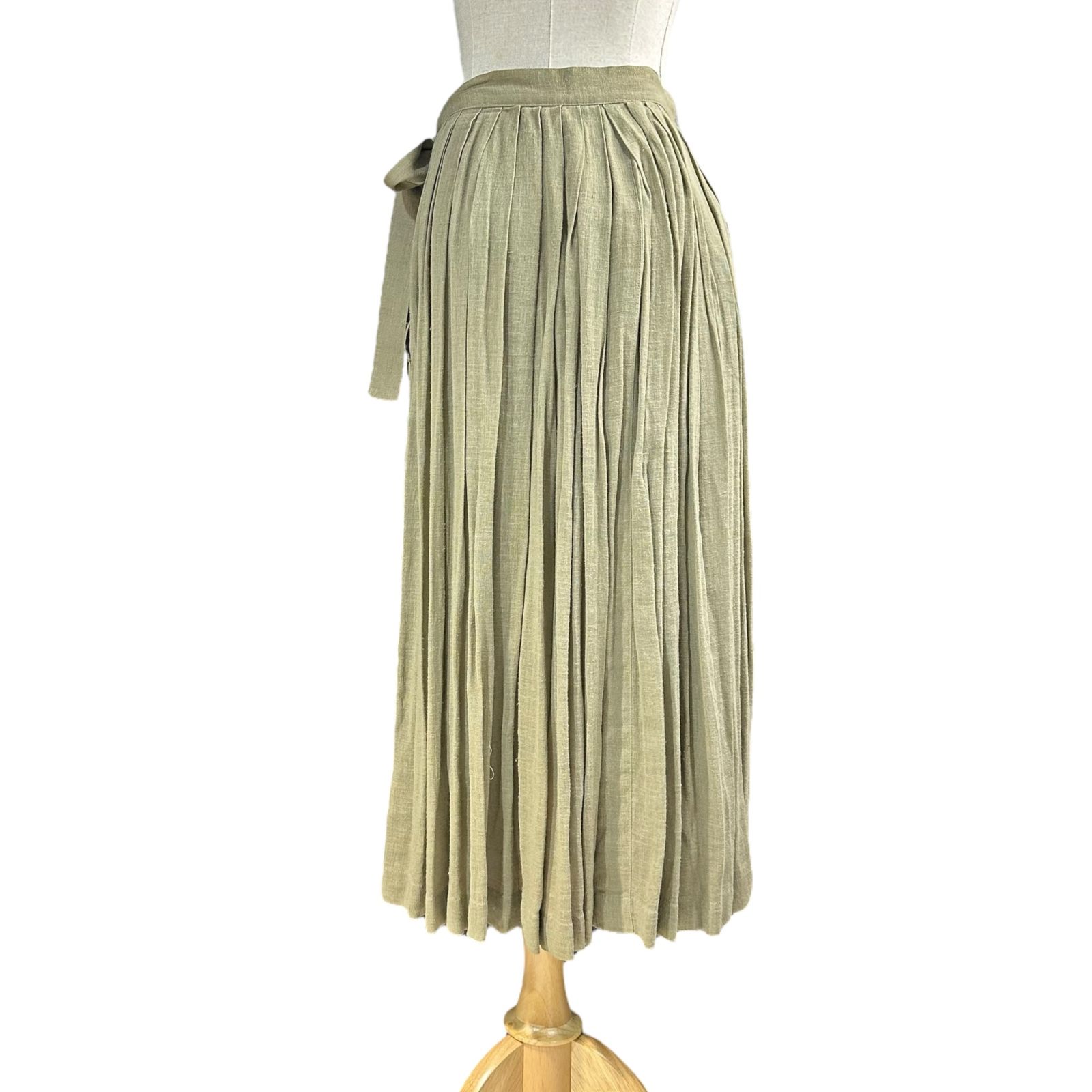 ISSEY MIYAKE イッセイミヤケ 70 s Vintage Pleated Long Wrap Skirt 70年代 ヴィンテージ プリーツ 巻き スカート JL52039 9号 M L程度 ベージュ 初期 筆タグ GULLKHAN_COM
