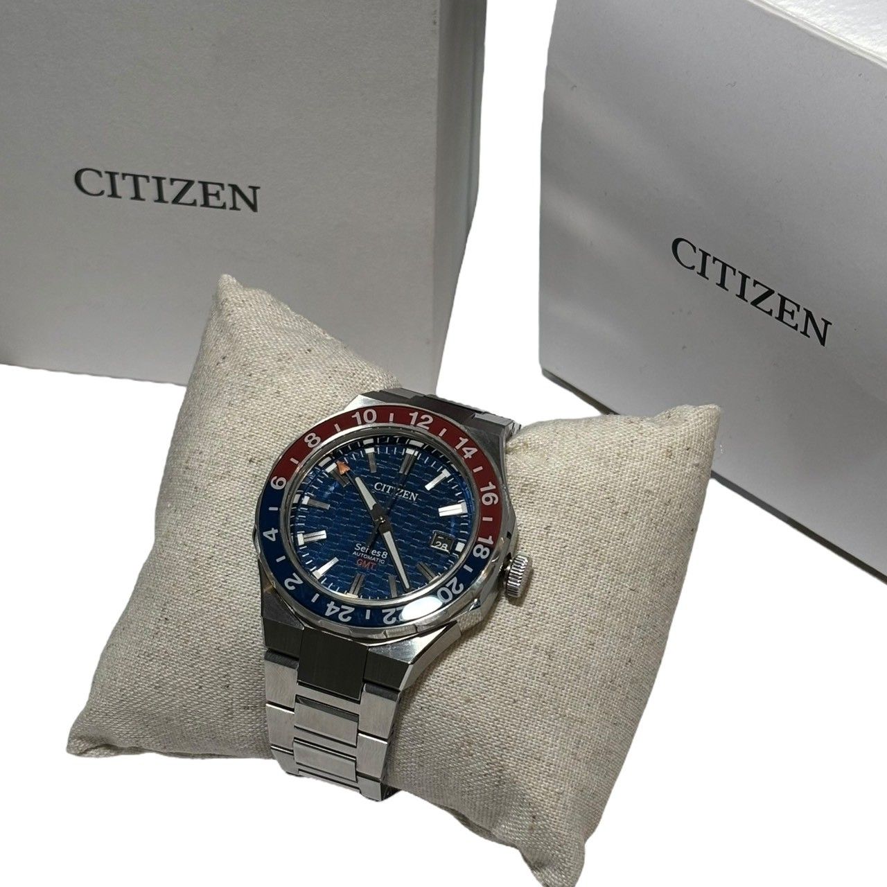 CITIZEN シチズン Series 8 シリーズ8 SS 自動巻 腕時計 9054 0065 X 02 文字盤 ブルー