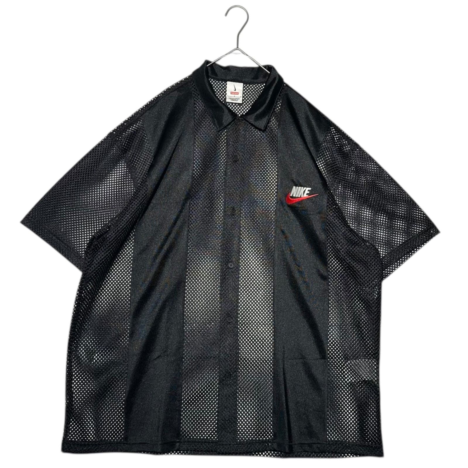 SUPREME×NIKE シュプリーム×ナイキ 24SS Mesh S S Shirt Black メッシュ 半袖 シャツ FQ0346-010 L ブラック コラボ