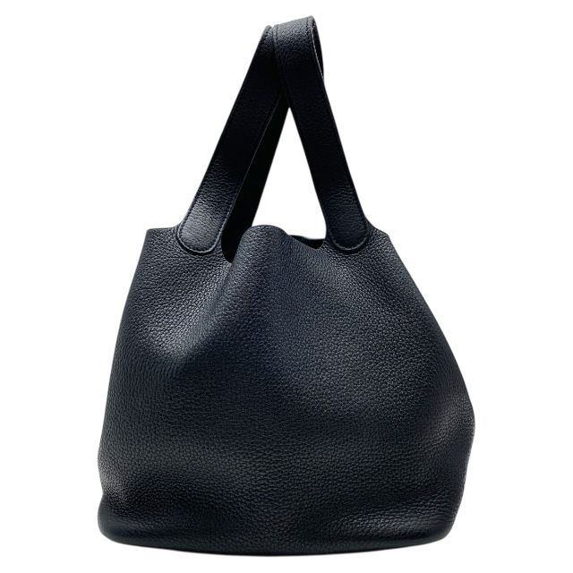 エルメス ピコタン MM ハンドバッグ J刻印 トリヨンクレマンス レザー ブラック シルバー HERMES レディース 人気 定番 感 上品 エレガント