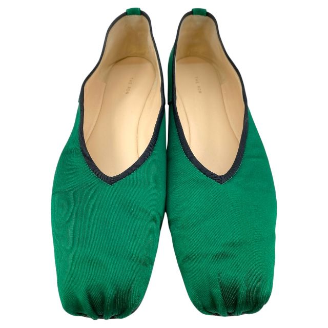 ザ ロウ サテン Ballet Slippe バレエシューズ バレリーナシューズ シューズ グリーン 表記サイズ36 約23 cm THE ROW レディース 上品 エレガント