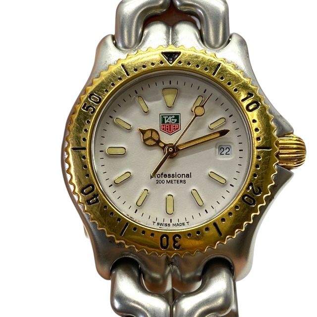 稼働品 タグホイヤー S95.815 セルシリーズ プロフェッショナル 200M アナログ クォーツ 腕時計 時計 シルバー ゴールド TAG HEUER メンズ 人気 定番 感 スポーティー 洗練