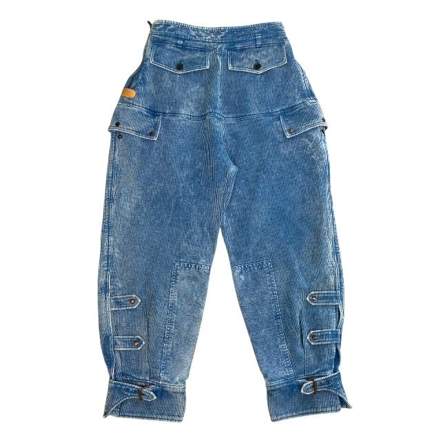 ルイ ヴィトン RW 211 B DA 8 FKPO 07 リブドデニムサファリ ボトムス デニム パンツ コットン ブルー ロゴ サイズ36 LOUIS VUITTON レディース 感 カジュアル 上品 きれいめ スタイルアップ