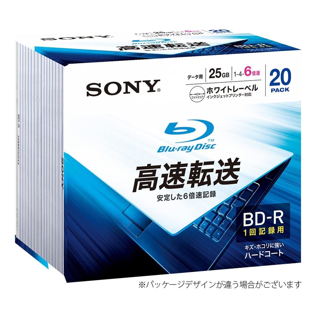新品 ソニー データ用ブルーレイディスク 20BNR1DCPS6(BD-R 1層:6倍速 20枚パック)