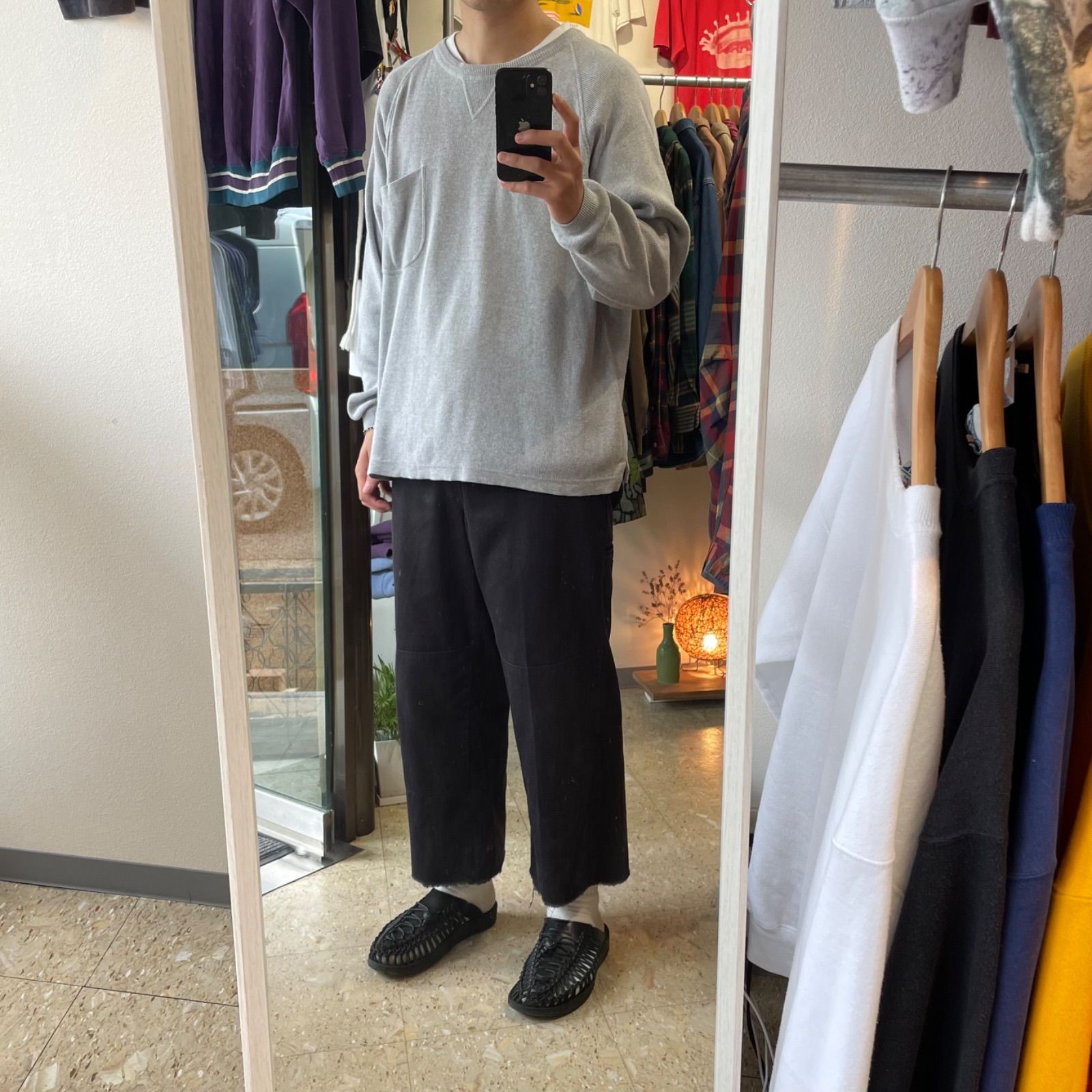 90s USA製 【Eddie Bauer】 エディーバウアー コットンニット 