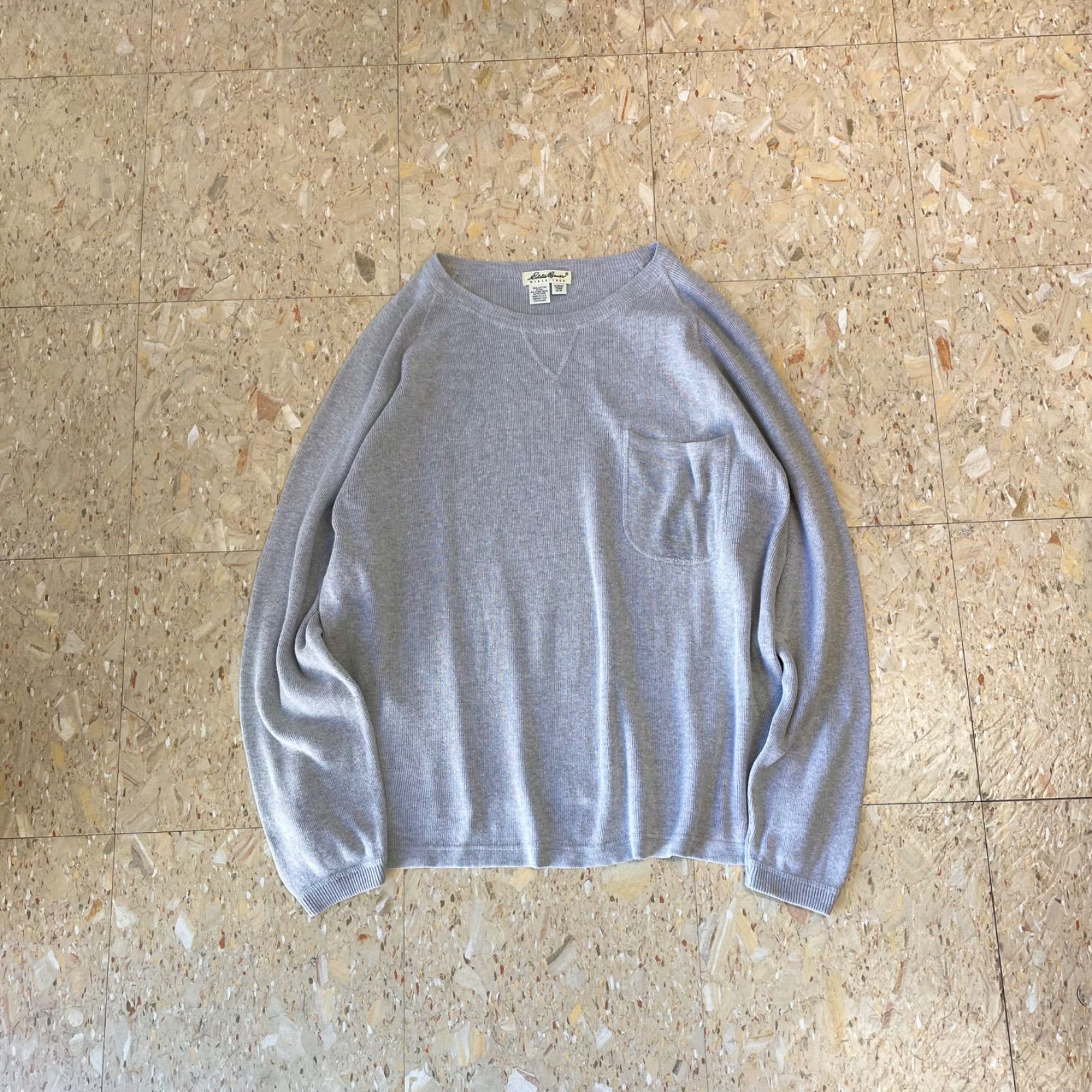 90s USA製 【Eddie Bauer】 エディーバウアー コットンニット 
