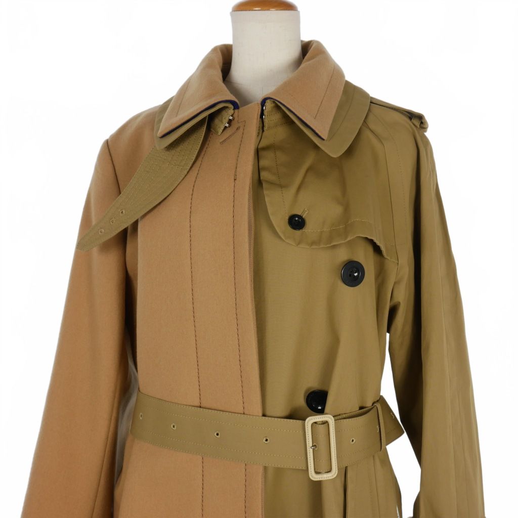 sacai サカイ　トレンチ　トレンチコート　ギャザー　ドッキングコート　1 sacai サカイトレンチトレンチコートギャザードッキングコート1