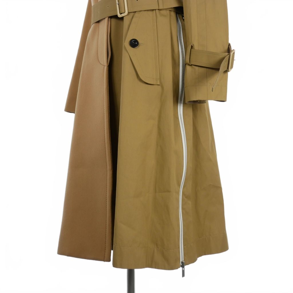 サカイ sacai ドッキングトレンチコート 切替 ロング丈 サイズ2