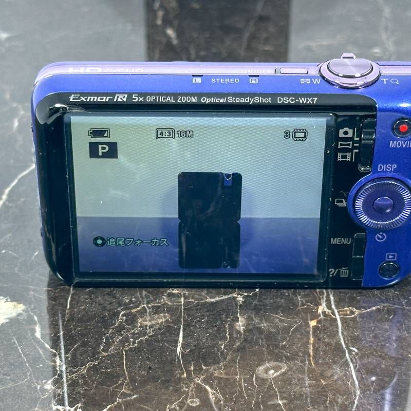 【美品】Sony Cyber-shot DSC-WX7 青 コンデジ SONY Cyber−Shot DSC-WX7 ブルー デジカメ 3050 DSC-WX7 | デジタル