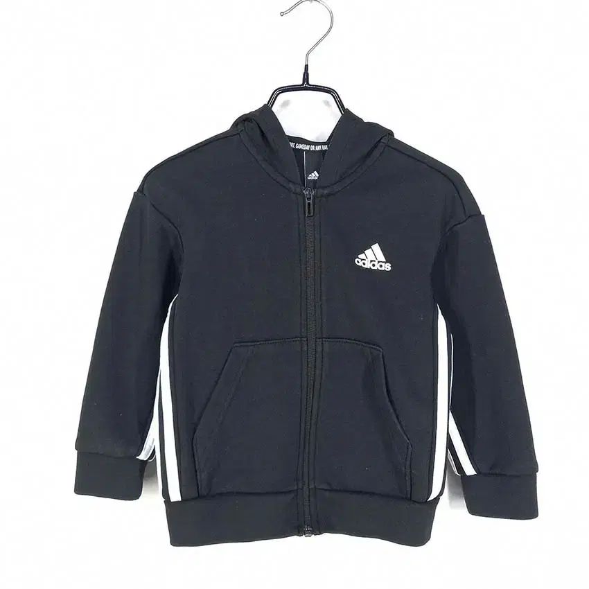 アディダス キッズ MH 3S FZ フードジップアップ ブラック 120 (HU28882)