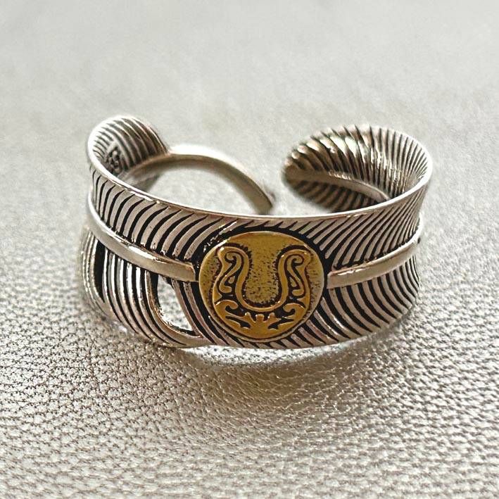 新品【 インディアンジュエリー リング 】 フェザー シルバー