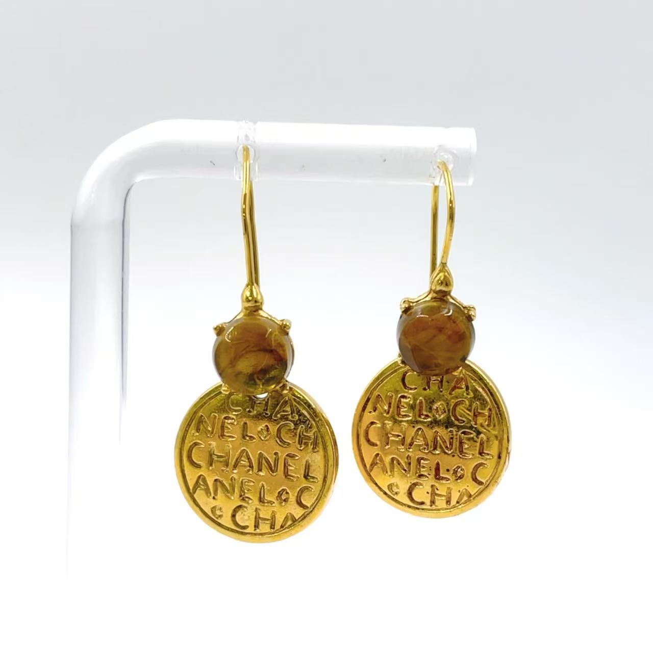 CHANEL ラウンドウィング GP ゴールド ピアス
