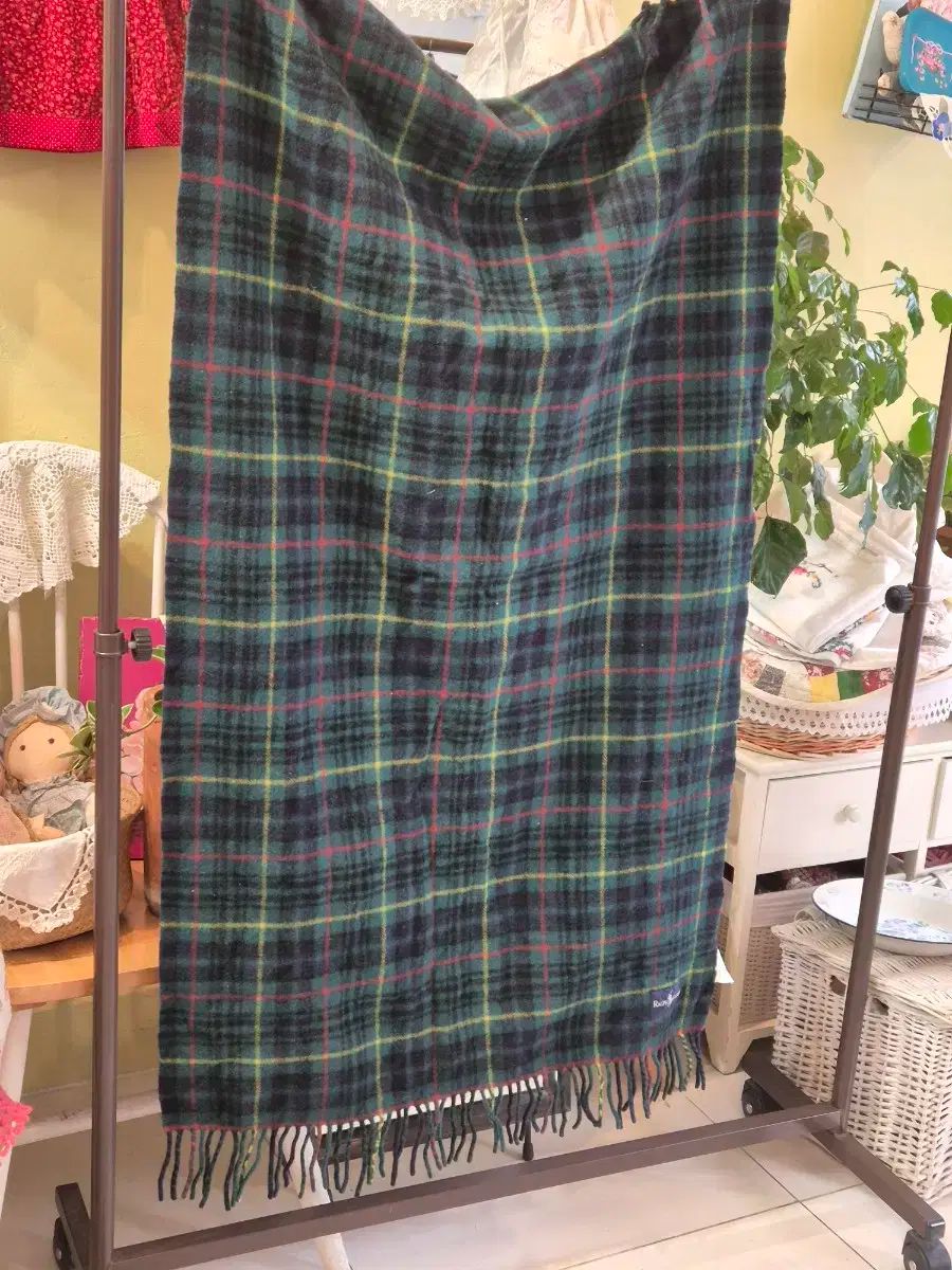 ラルフローレン グリーン タータンチェック ブランケット/マフラー