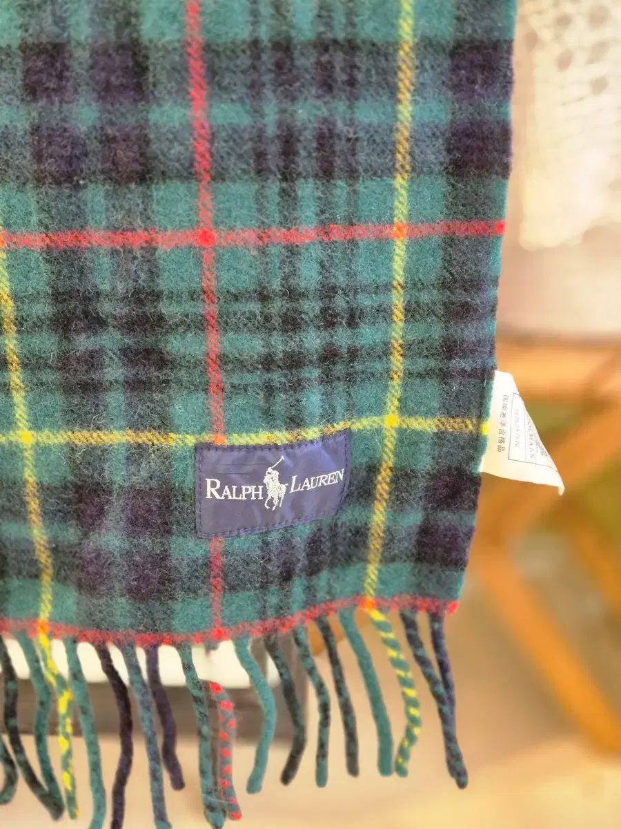 ラルフローレン グリーン タータンチェック ブランケット/マフラー